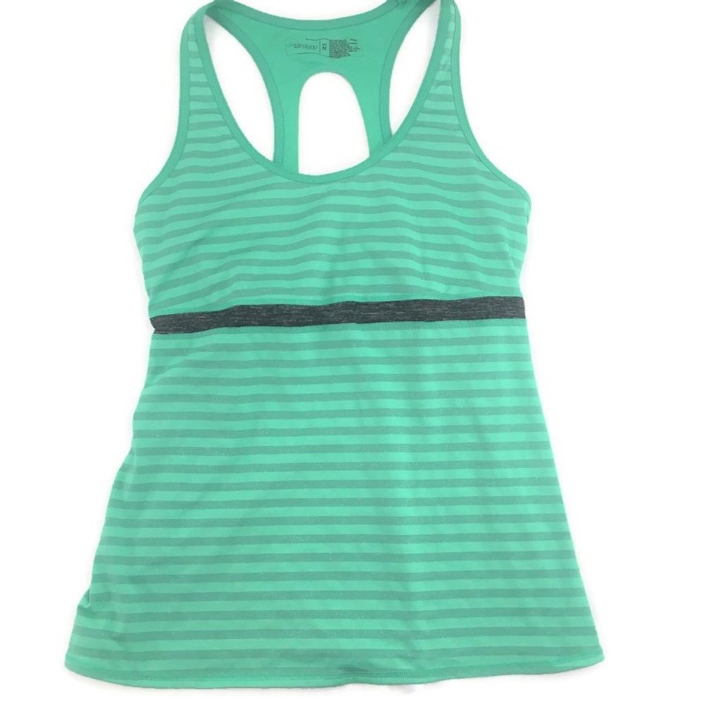 IDEOLOGY Green Sports Tank w/ built in shelf bra
